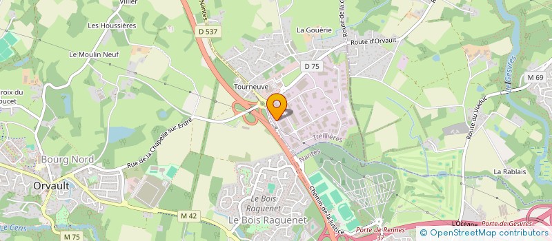 localisation de l'entreprise CLOTURES DE L'ATLANTIQUE  TREILLIERES