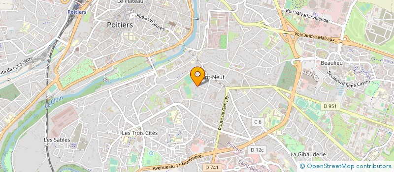 localisation de l'entreprise CLP CERCLE LAIQUE POITEVIN à POITIERS
