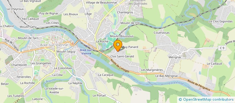localisation de l'entreprise CLUB AIXOIS DE BILLARD à AIXE-SUR-VIENNE