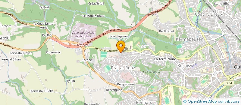 localisation de l'entreprise CLUB ATHLETIQUE DE PENHARS à QUIMPER