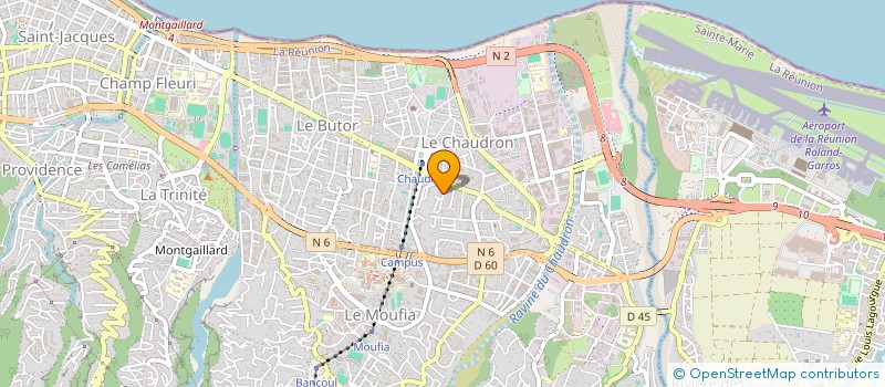 localisation de l'entreprise CLUB BOULISTE DES INDIENS DE LA REUNION  SAINT-DENIS