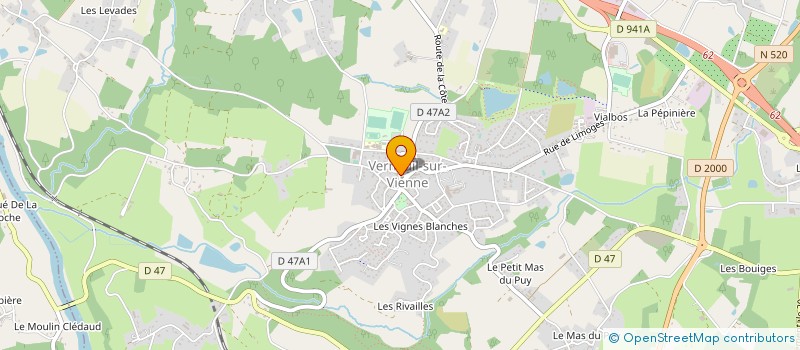 localisation de l'entreprise CLUB D'AIKIDO AIXOIS  VERNEUIL-SUR-VIENNE