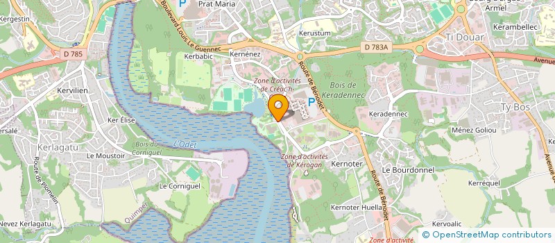 localisation de l'entreprise CLUB D'AVIRON DE L'ODET à QUIMPER