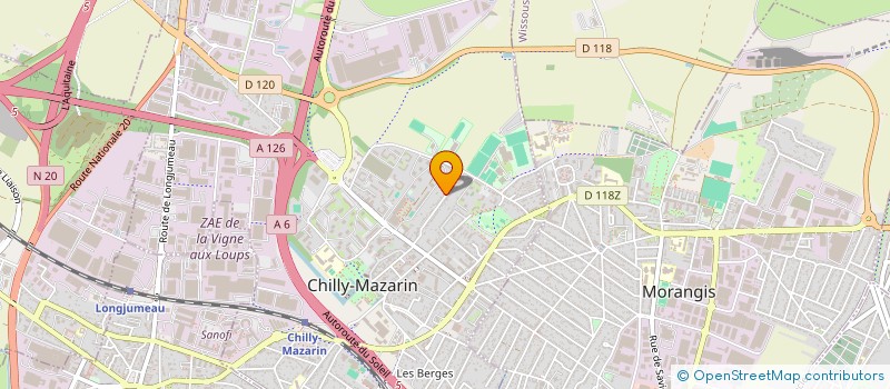 localisation de l'entreprise CLUB D'ESCALADE à CHILLY-MAZARIN