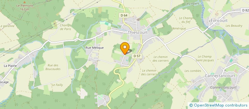 localisation de l'entreprise CLUB D'UTILISATION SPORTIVE DU CHIEN DE CHASSE 60 (CUSCC60)  THIESCOURT