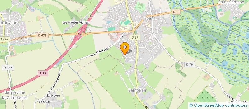 localisation de l'entreprise CLUB DE FOOTBALL DU F.C. RENAISSANCE  TROARN