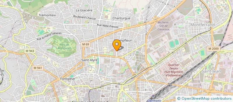 localisation de l'entreprise CLUB DE FOOTBALL HOPE UNITED 63  CLERMONT-FERRAND