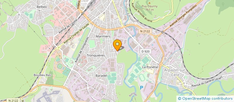 localisation de l'entreprise CLUB DE LOISIRS DE BROUZAC à AURILLAC