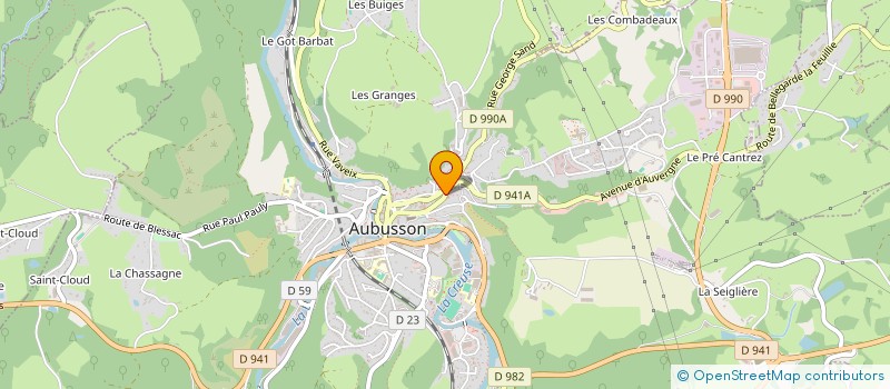 localisation de l'entreprise CLUB DE PLONGEE DU SUD CREUSOIS à AUBUSSON