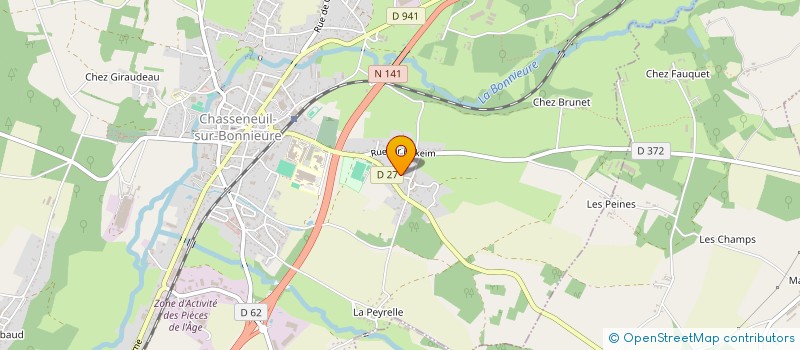 localisation de l'entreprise CLUB DE TENNIS DE CHASSENEUIL à CHASSENEUIL-SUR-BONNIEURE