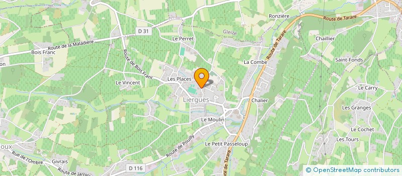 localisation de l'entreprise CLUB DE TENNIS DE LIERGUES à PORTE DES PIERRES DOREES