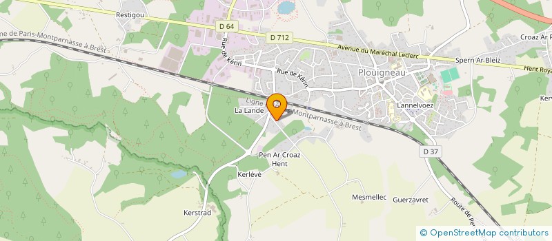 localisation de l'entreprise CLUB DE TENNIS DE TABLE DE PLOUIGNEAU  PLOUIGNEAU