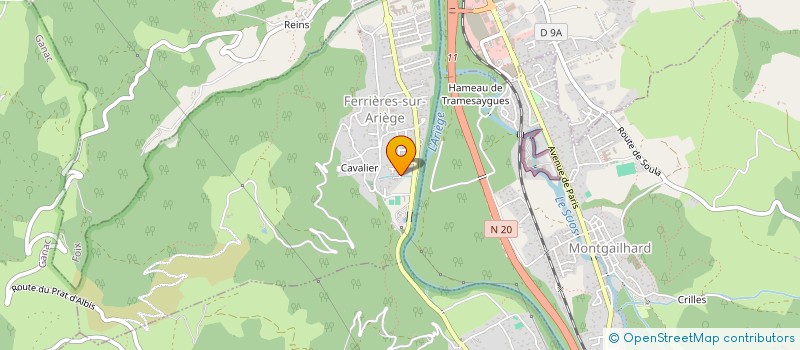 localisation de l'entreprise CLUB DE TENNIS FERRIEROIS à FERRIERES-SUR-ARIEGE
