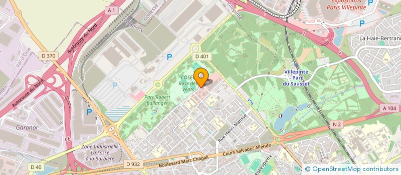 localisation de l'entreprise CLUB DE TENNIS LA ROSE DES VENTS à AULNAY-SOUS-BOIS
