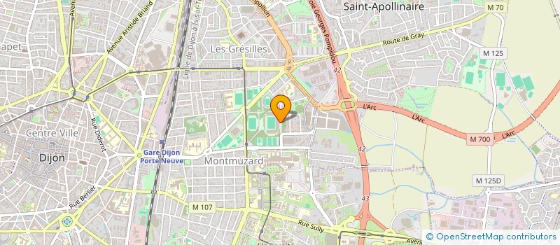 localisation de l'entreprise CLUB DEPARTEMENTAL PARAHAND DIJON COTE-D'OR  DIJON