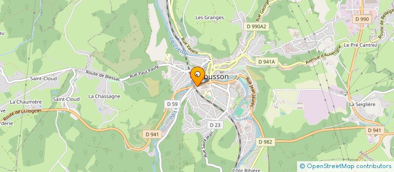 localisation de l'entreprise CLUB DES ENTREPRISES DU PAYS SUD CREUSOIS à AUBUSSON