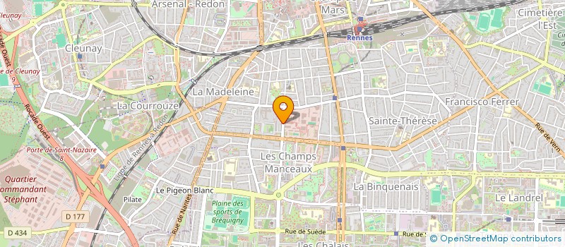 localisation de l'entreprise CLUB DES LIEUTENANTS DE LA GARNISON DE RENNES  RENNES
