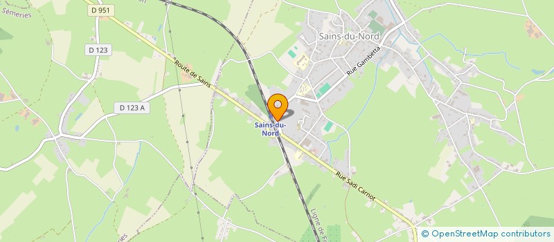 localisation de l'entreprise CLUB DES LOISIRS CHARLES NAVEAU-CENTRE SOCIO CULTUREL  SAINS-DU-NORD