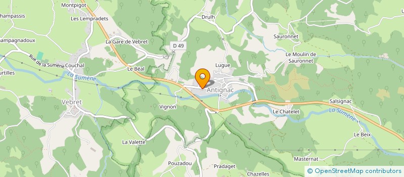 localisation de l'entreprise CLUB DU 3E AGE ' LES COLCHIQUES DE L'AGUIROU ' à ANTIGNAC