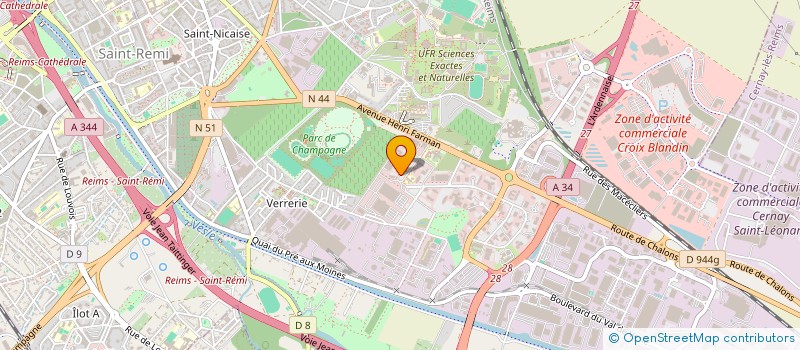 localisation de l'entreprise CLUB GALA ECOLE SUPERIEURE D'INGENIEURS EN EMBALLAGE ET CONDITIONNEMENT  REIMS