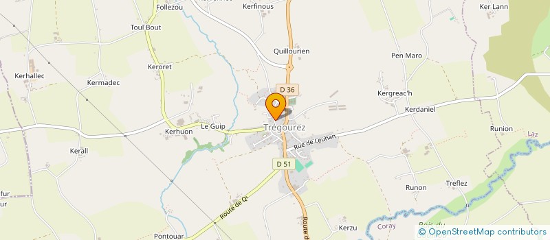 localisation de l'entreprise CLUB GYMNASTIQUE VOLONTAIRE DE TREGOUREZ  TREGOUREZ