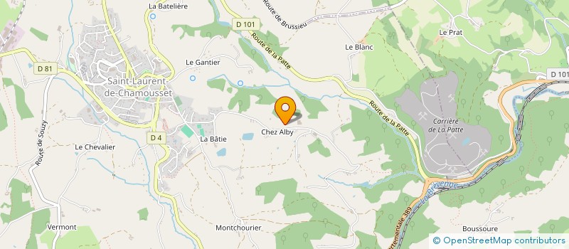 localisation de l'entreprise CLUB HIPPIQ TOURISTES LYONNAIS à SAINT-LAURENT-DE-CHAMOUSSET
