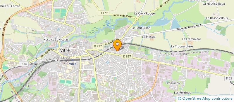 localisation de l'entreprise CLUB JEUNES DE L AURORE VITRE  VITRE