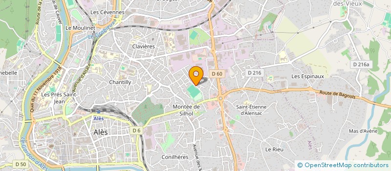 localisation de l'entreprise CLUB MUNICIPAL DE LA MONTEE DE SILHOL LOU CANTO CIGALO  ALES