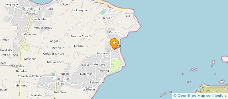 localisation de l'entreprise CLUB NAUTIQUE BRIGNOGAN-PLAGES  PLOUNEOUR-BRIGNOGAN-PLAGES