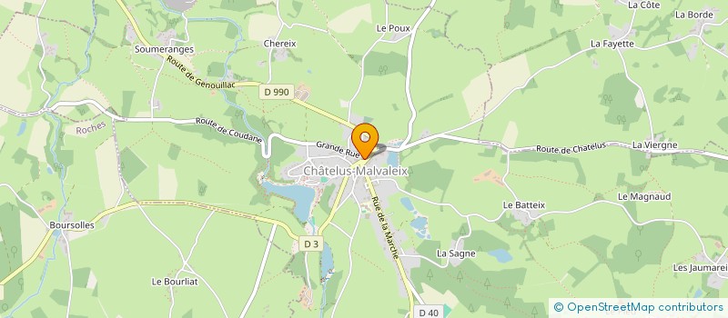 localisation de l'entreprise CLUB OMNISPORTS DE CHATELUS MALVALEIX à CHATELUS-MALVALEIX