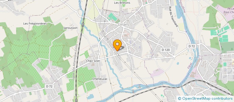 localisation de l'entreprise CLUB ROLLER ALTERNATIVE CHARENTE à LINARS