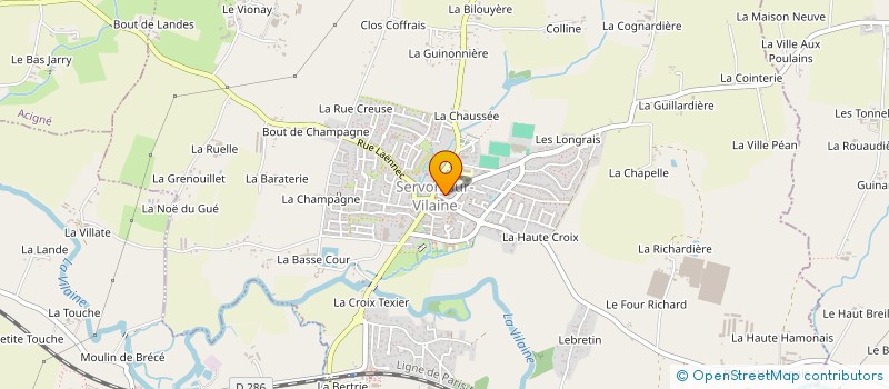 localisation de l'entreprise CLUB SPORTIF DE PETANQUE  SERVON-SUR-VILAINE