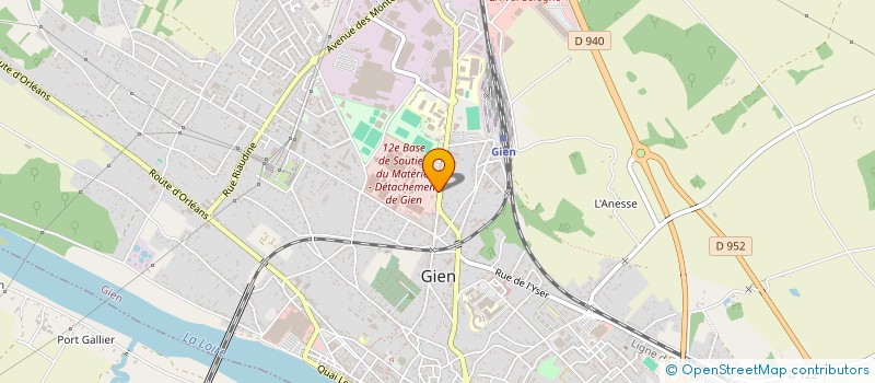 localisation de l'entreprise CLUB SPORTIF ET ARTISTIQUE DE LA 12EME BSMAT DU DETACHEMENT DE GIEN à GIEN