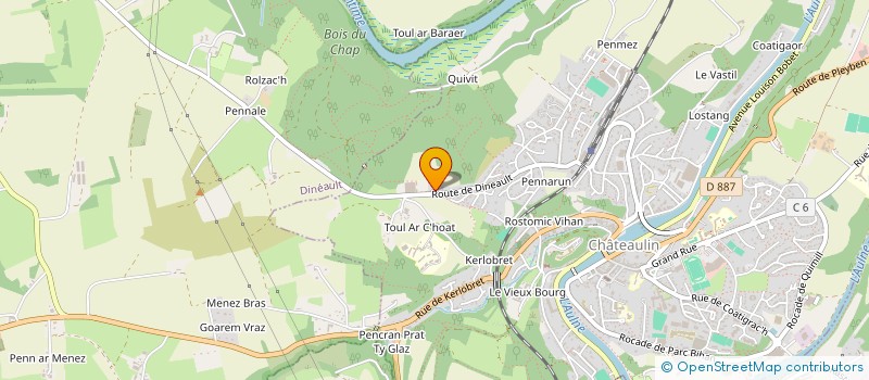 localisation de l'entreprise CLUB SPORTS LOISIRS GENDARMERIE DE TY VOUGERET à CHATEAULIN