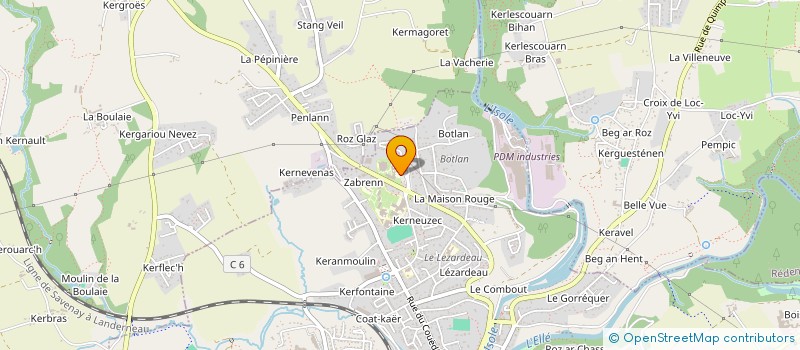 localisation de l'entreprise CLUB UNESCO ROZ-GLAS  QUIMPERLE