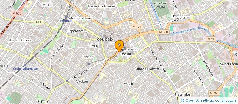 localisation de l'entreprise CM RESEAU à ROUBAIX