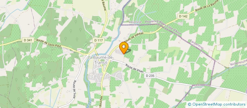 localisation de l'entreprise CM TP  LA BAUME-DE-TRANSIT