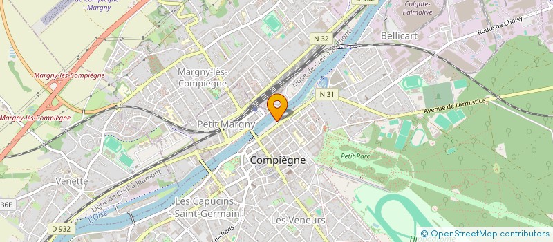 localisation de l'entreprise CO.RE.NET.  COMPIEGNE