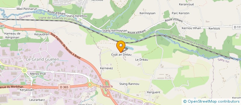 localisation de l'entreprise COAT AN DREAU  SAINT-EVARZEC