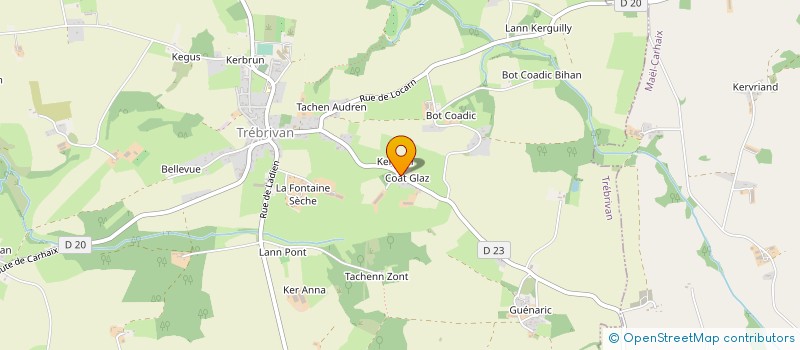 localisation de l'entreprise COAT GLAZ  TREBRIVAN