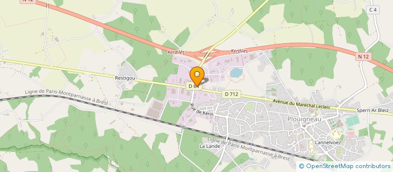 localisation de l'entreprise COAT LERON  PLOUIGNEAU