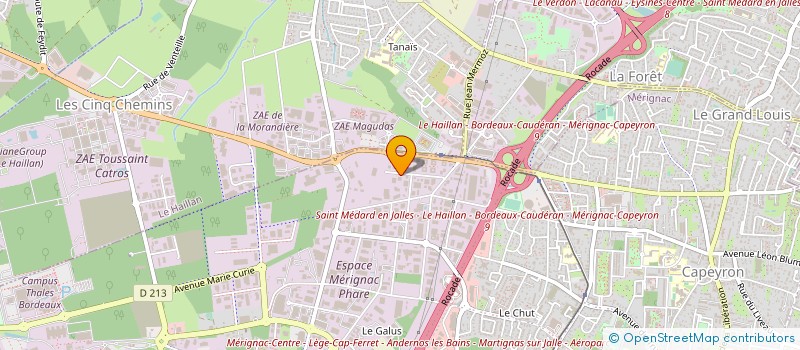 localisation de l'entreprise COBAREC  MERIGNAC