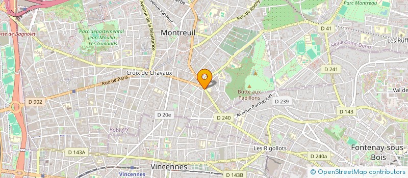 localisation de l'entreprise COCA COIFFURE à MONTREUIL