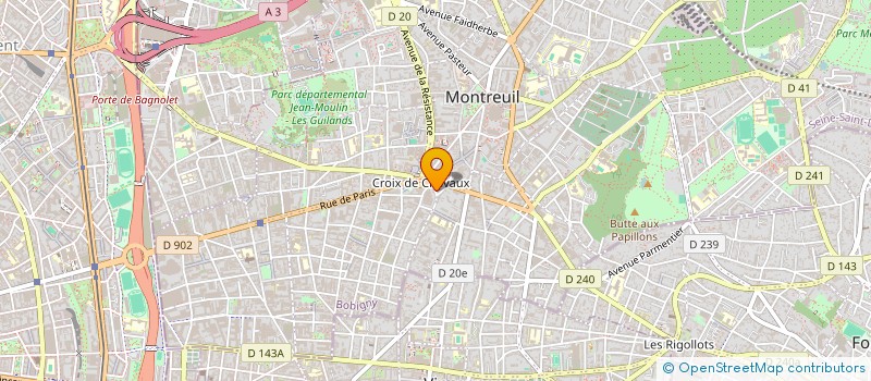 localisation de l'entreprise COCRE-ART à MONTREUIL
