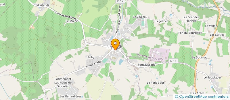 localisation de l'entreprise CODE BAR  SIGOULES-ET-FLAUGEAC