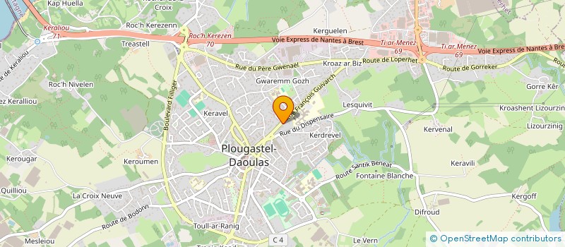 localisation de l'entreprise CODE2LUXE à PLOUGASTEL-DAOULAS