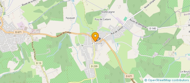 localisation de l'entreprise COEUR DE BASTIDE  CREON