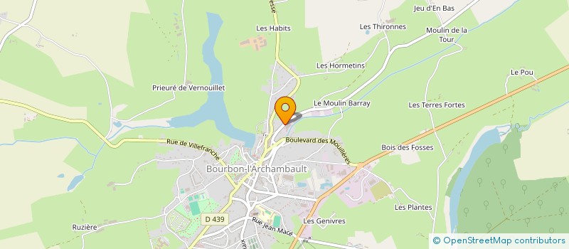 localisation de l'entreprise COEUR DE PRODUCTEURS ENGAGES EN BIO  BOURBON-L'ARCHAMBAULT