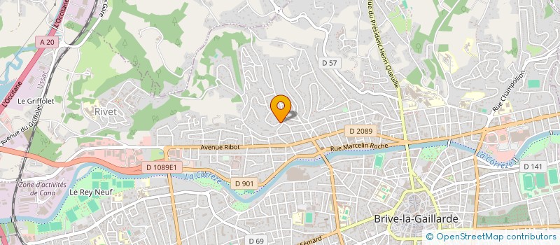 localisation de l'entreprise COEUR DE VILLE YADOULETON ET FILLES  BRIVE-LA-GAILLARDE