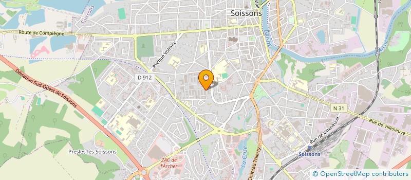 localisation de l'entreprise COFINAH à SOISSONS
